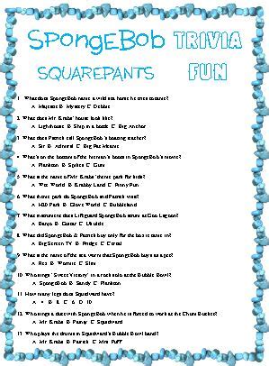 spongebob quiz questions and answers